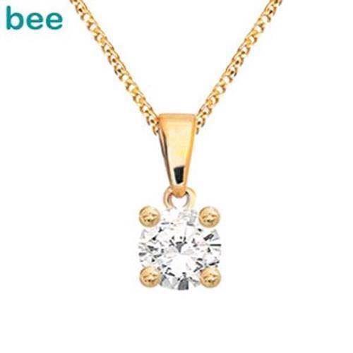 Image of 9 karat Solitaire 0,05 ct H-SI vedhæng blank fra Bee Jewelry